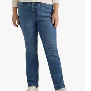NWT Lee womens Plus Size Ultra Lux Comfort Flex Motion Straight Leg Jean, 22W